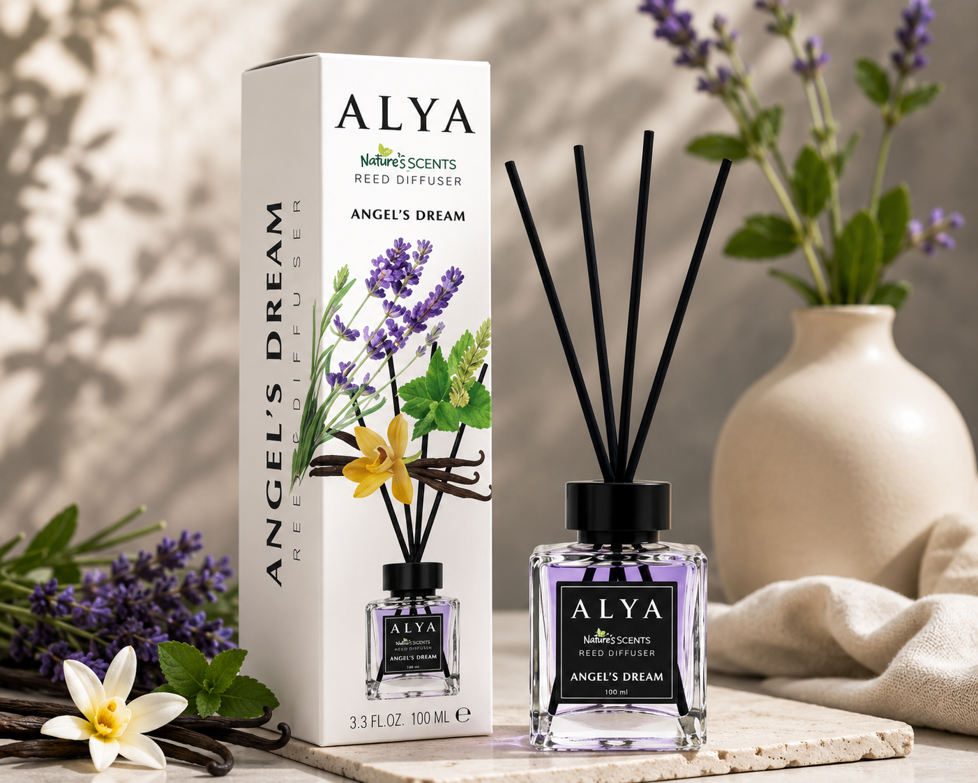 Alya Nature’s Scents pálcás diffúzor – Angel’s Dream, 100 ml