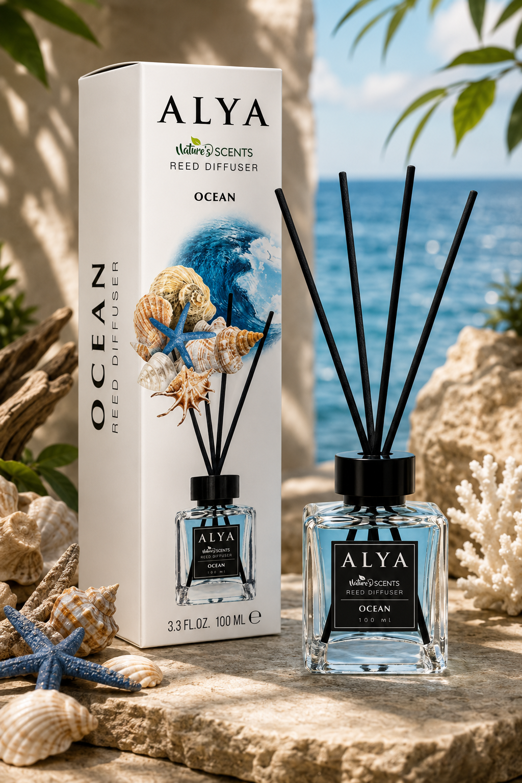 Alya Nature’s Scents pálcás diffúzor – Ocean, 100 ml