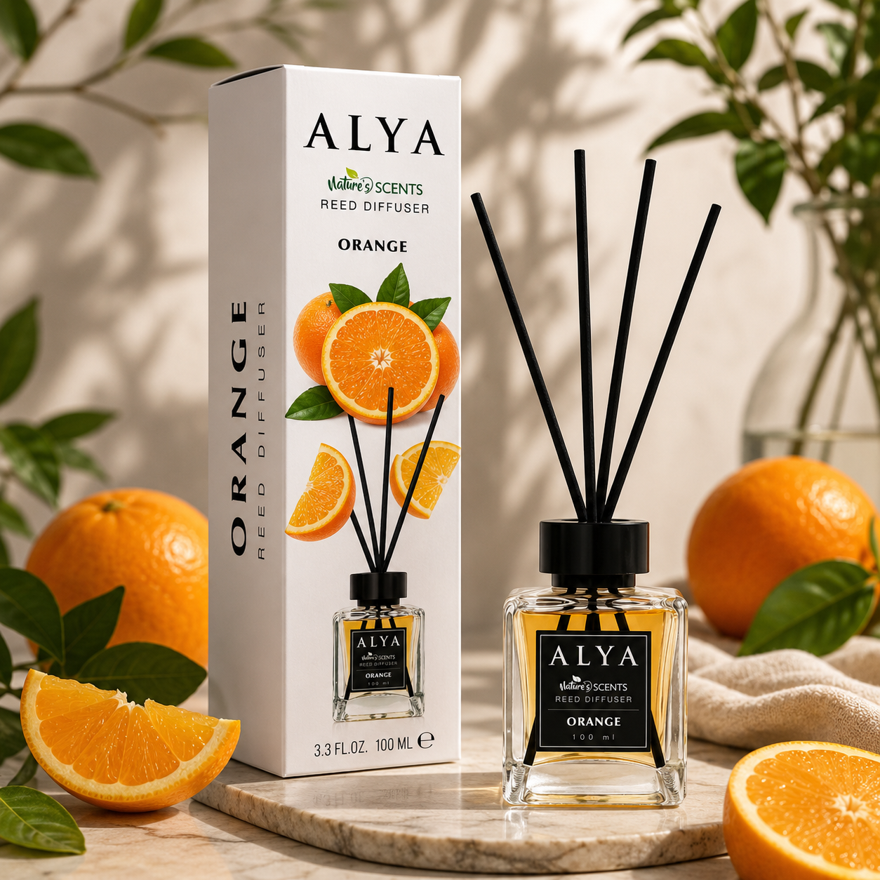 Alya Nature’s Scents pálcás diffúzor – Orange, 100 ml