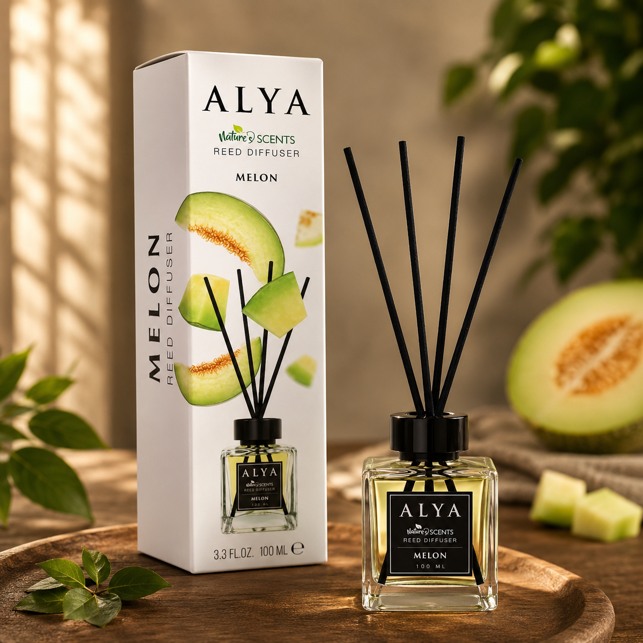 Alya Nature’s Scents pálcás diffúzor – Sárgadinnye, 100 ml