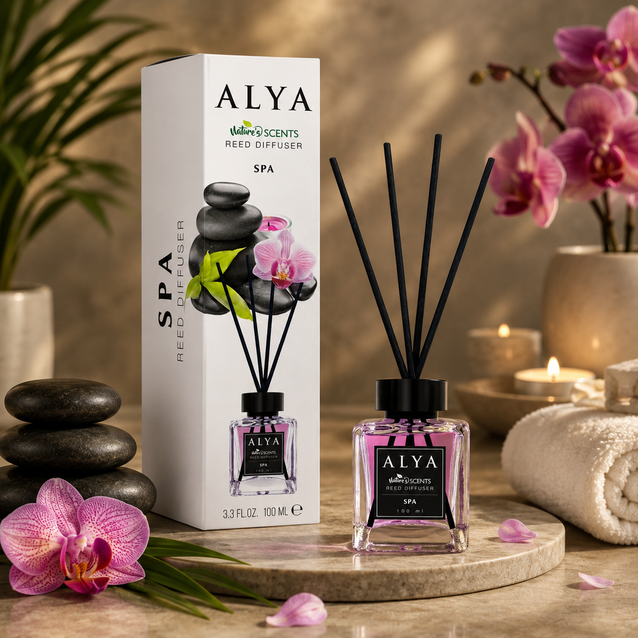 Alya Nature’s Scents pálcás diffúzor – Spa, 100 ml